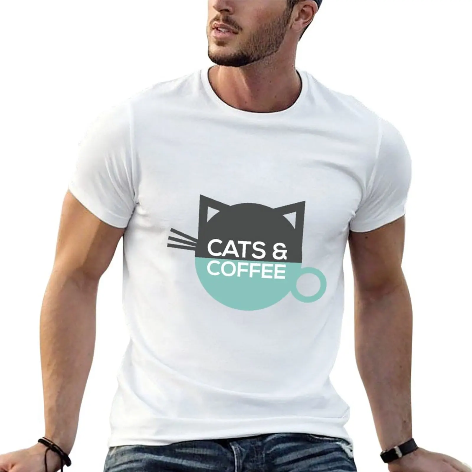 

Cats and Coffee T-Shirt t shirts designer t shirts for man cotton T-Shirt