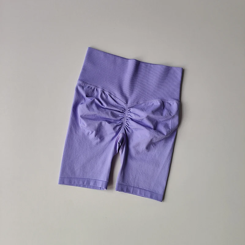 Damen Yoga-Shorts mit hoher Taille, Sport-Shorts, Hüft-Push-Up, weiche Fitness-Shorts, schnelltrocknende Laufshorts, Bauchkontrolle, Workout-Gym-Shorts – Detail 17