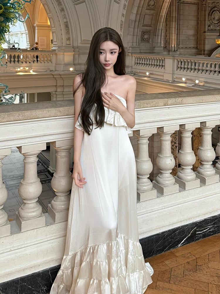 

Ele длинная юбка Par Dr, женское утягивающее платье для празднования дня рождения, шикарный наряд для фотосессий, прямой воротник без свека