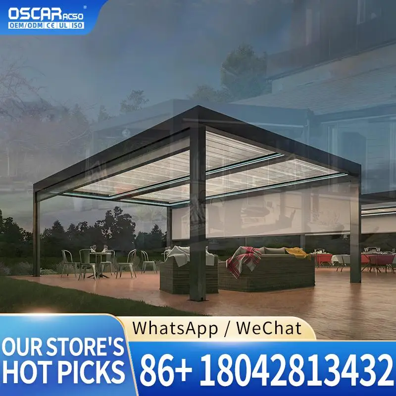 10x10 13x10 13x13 20x13 Ft Modern Outdoor Aluminum Louvered Luxury Automatic Motorized Pergola for Garden Patio pergola