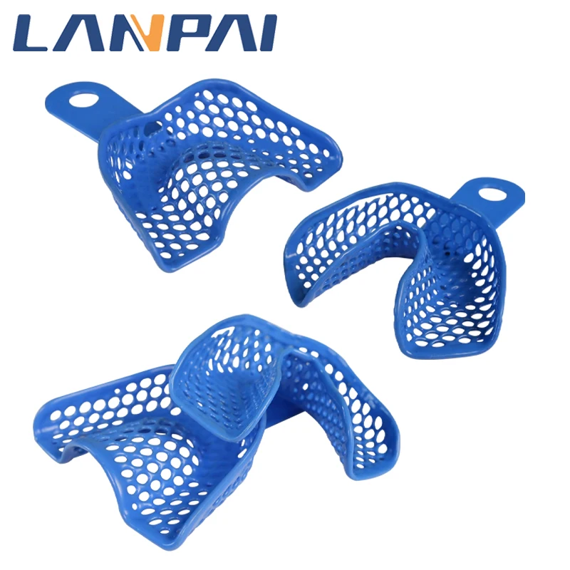 2pcs/Bag  Dental Impression Trays Plastic Mesh Tray Dentist Impression Durable Teeth Holder Lab Dentistry Accessory Tools