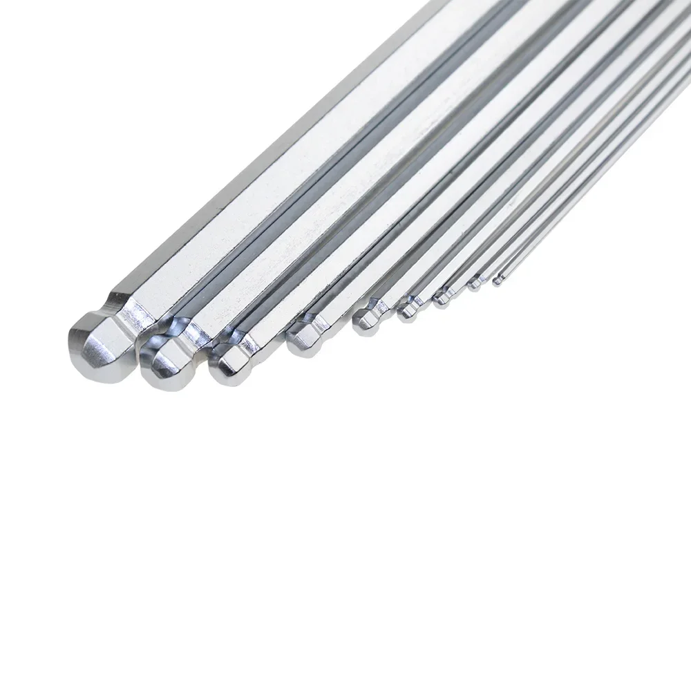 2025 جديد رائجة البيع ألين وجع عرافة مفتاح 9 قطعة مجموعة متري SAE القياسية قصيرة الذراع الطويلة CRV الصلب للدراجات النارية أدوات إصلاح #6