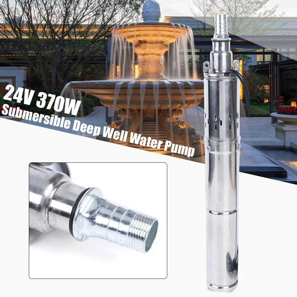 Deep Well Submersible Pump 24V 370W 0.5HP Deep Well Pump Efficient Stable Deep Well Pump With Overheat Protection Compact Structure For Household Water Supply Farm Irrigation Improve Water Intake Efficiently