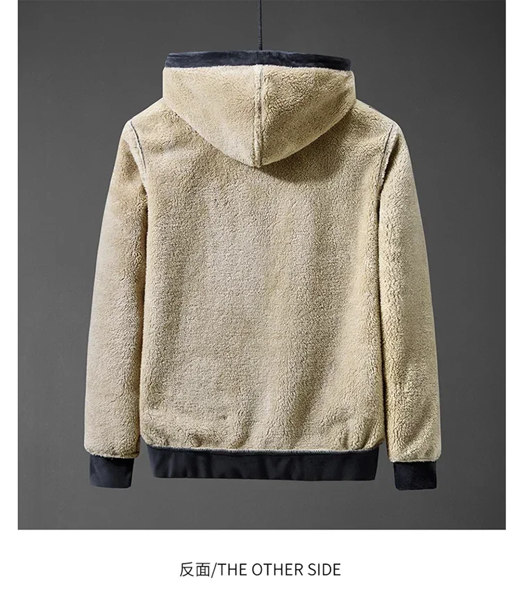 Herren Kaschmir-Hoodie, Herren Fleece-Hoodies, Herren Sweatshirts, Herren Lamm-Kaschmir-Hoodies, Herren Oversized-Hoodie, Herrenbekleidung, Hoodies – Detail 16