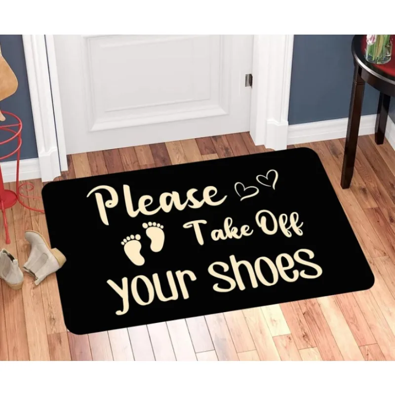 

Забавный коврик для двери, пожалуйста, снять вашу обувь, украшение для дома, подходит для входной двери, сада, кухни, спальни, внутренний входной коврик