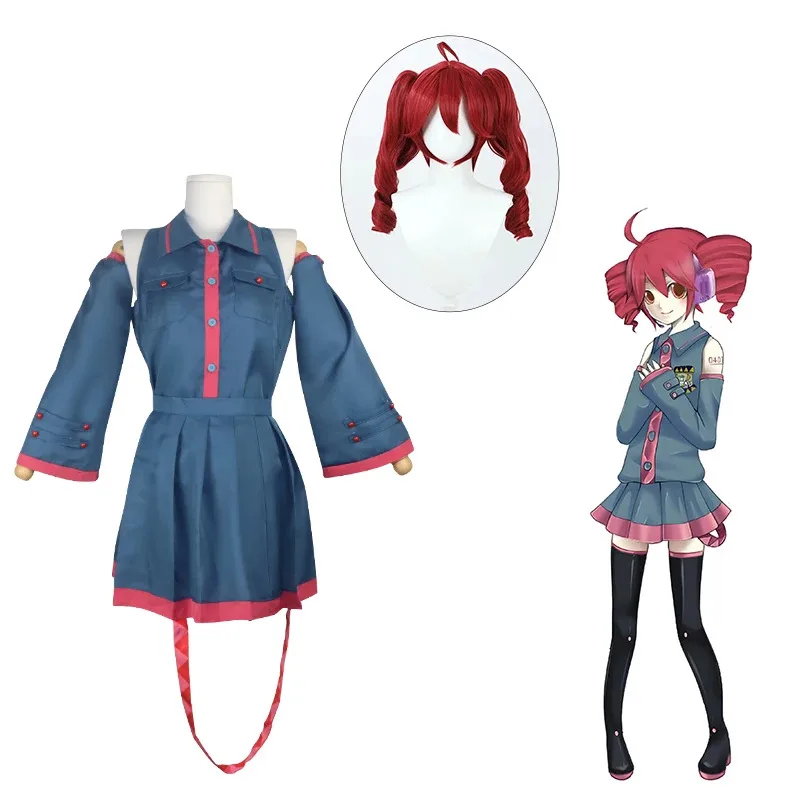 

New Halloween Cosplay Anime Mikuu kasane Teto Cosplay Costume Women Men Grey Pink Dress Cosplay Halloween Costume Cosplay Made A