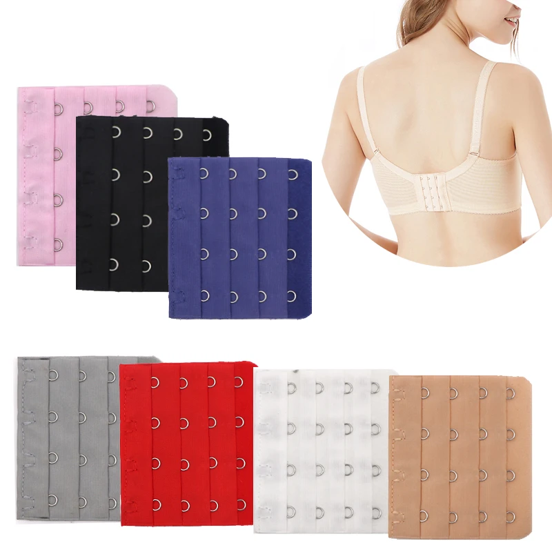 4/5PCS Bra Extension Strap Extenders for Women Adjustable Belt Buckle Nylon Elastic Bra Extension Strap Hook Clip Expander