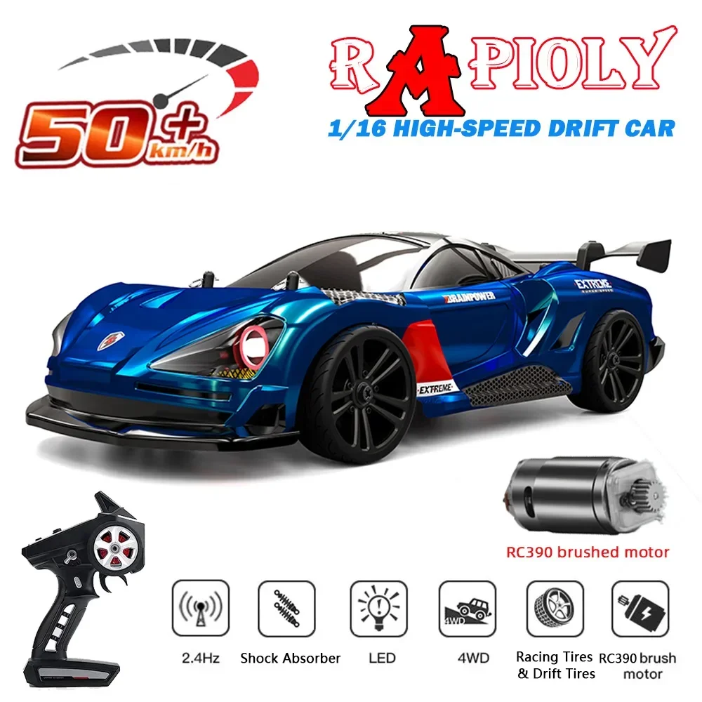 Q117 1:16 Rc Drift Car High Speed With Led Radio Remote Controlled Drift Racing Electric Off Road Car VS Wltoys 144001 Toys