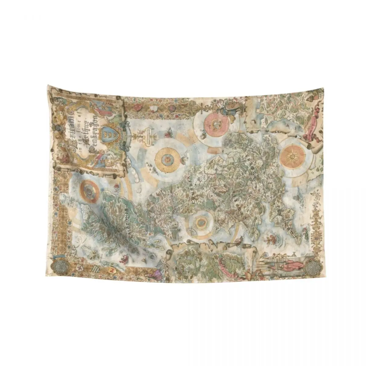 

Pendragon 6th Edition Map by Francesca Baerald Tapestry Wall Carpet Tapestry