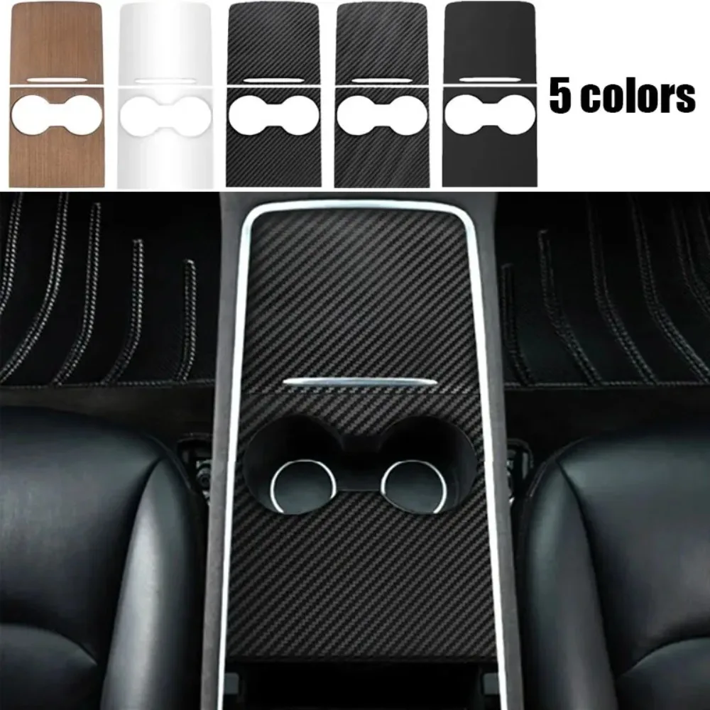 

For Tesla Model Y 3 2021 2022 2023 ModelY Center Control Panel Protective Cover Wood Grain Black Car Interior Decoration Sticker