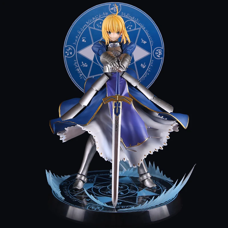 25Cm Fate/stay Night Anime Figure Altria Pendragon Clutching The Inverted Sword's Hilt Standing Pvc Model Collectibles Toy Gifts