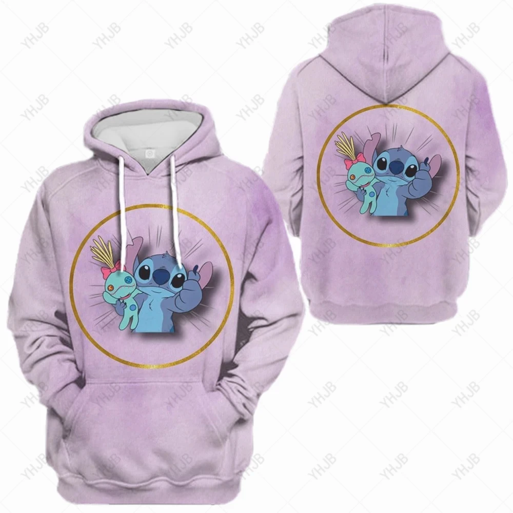 Disney-Hoodies de lã com impressão ponto feminino, camisolas de manga comprida, camisola solta com capuz, streetwear, outono, in