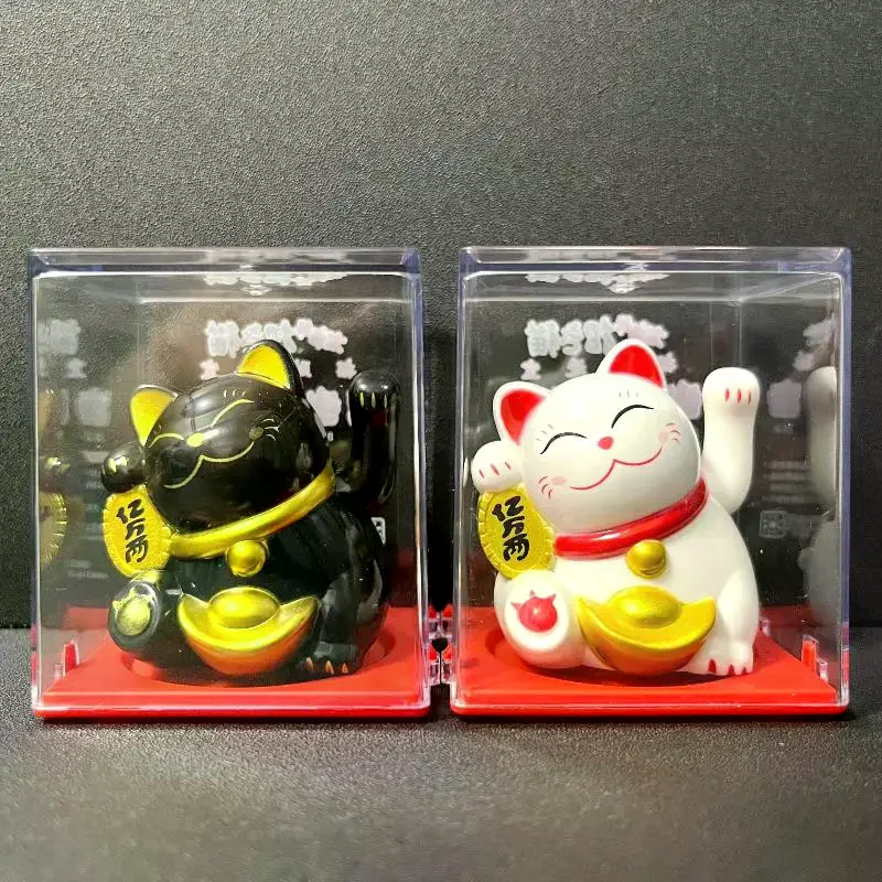Desktop Decor: 1Pcs Solar Powered Claws Movable Lucky Cat Decor 2inch Mini Ornament For Desk Counter