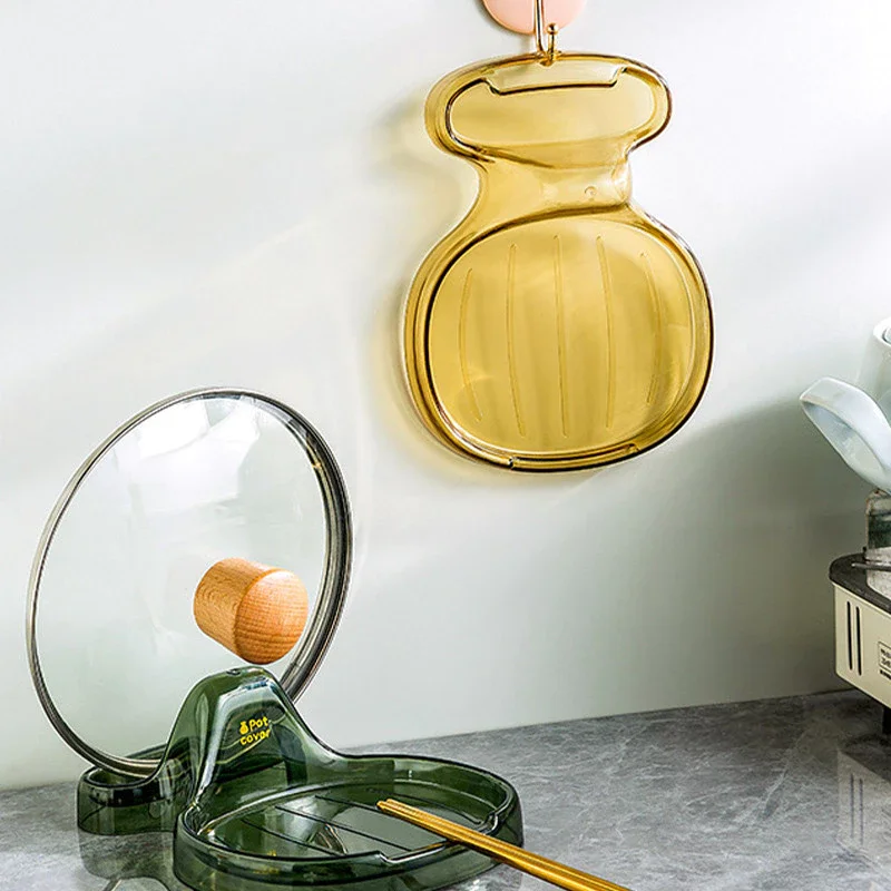 Multifunctional Pan Pot Lid Holder Stand Rack Spoon Rest Pot Lid Spatula Soup Spoon Storage Shelf Kitchen Storage Tool