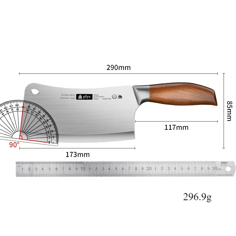 High Hardness Sharp Chopping Knife, Butcher Special Thickened Meat Cleaver, Professional Chef Chop Big Bone Utility Knife