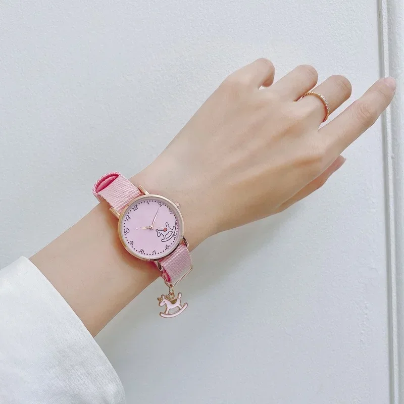 1PC Cartoon Styles Girl Wristwatch Unicorn Cloud Pattern Ladies Bracelet Watch Lovely Student Quartz Gift Watch