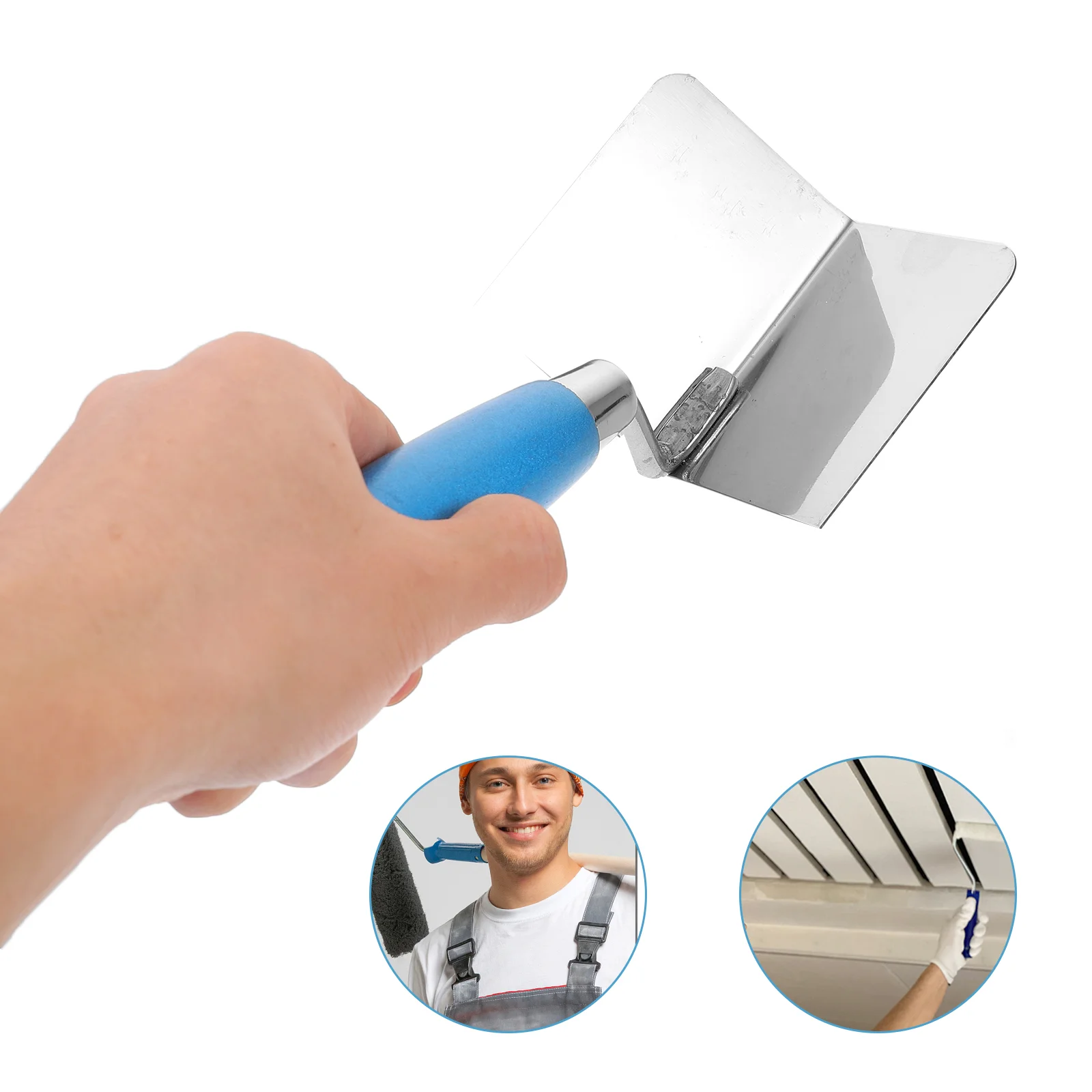 Cazzuola in acciaio inossidabile per gesso, decorazione per muratore, mastice, angolo decorativo per utensili manuali angolati