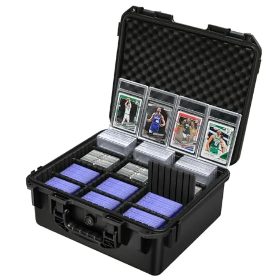 

Graded Card Case Storage Box - PSA Slab Card Box for Graded Sports and Baseball Card with 9 Dividers - Trading Card Storage Hol