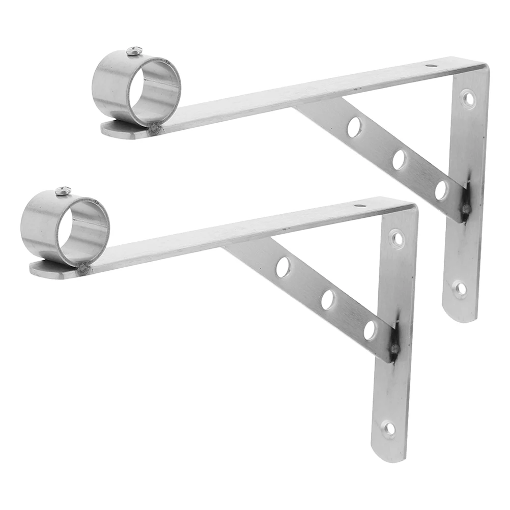 

2 шт. настенный держатель для стержня из нержавеющей стали, сверхмощный треугольный кронштейн для шкафа, боковой кронштейн для одежды, опора для сушки