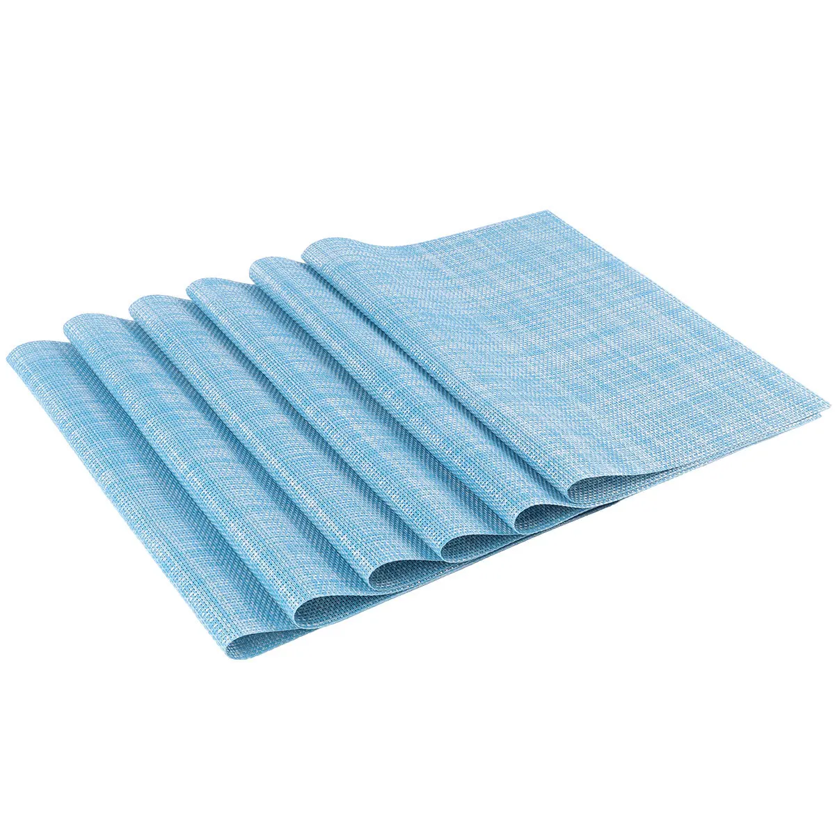 

6Pcs Skid Resistance Heat Insulated Table Mats PVC Beige Rectangle 30x45cm for Home Hotel Restaurant Tableware