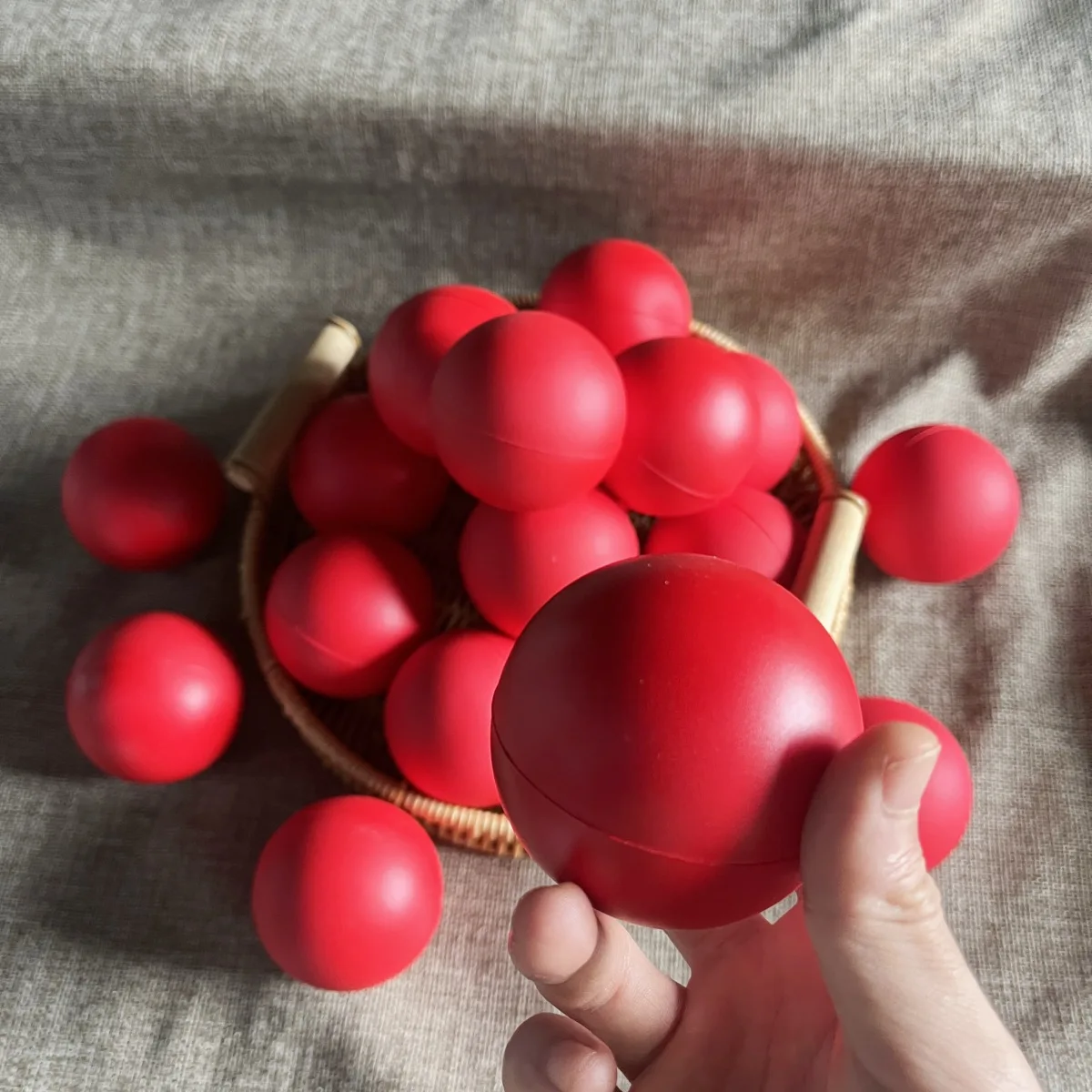 10 Piece Set of PU Red Grip Ball Home Decoration Photography props