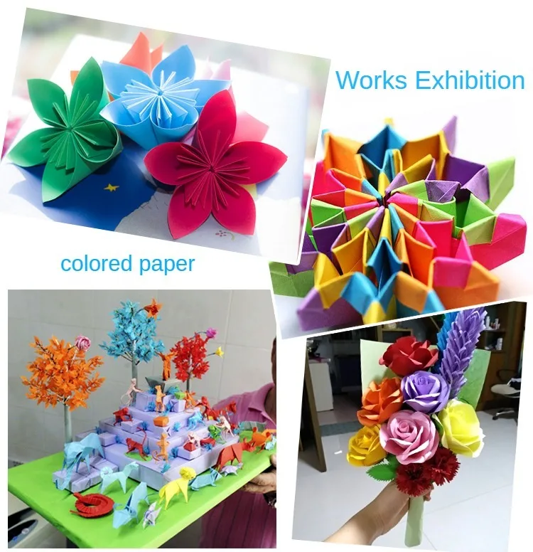 100 Stück Origami-Papier 15cm Quadratisch, Doppelseitig Farbiges Faltbares Papier, Mehrfarbiges DIY-Bastelset für Kinder Schüler Scrapbooking – Detail 12