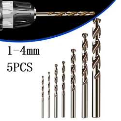 5Pc M35 Cobalt HSS-Co Drill Bit Set 1-4mm 135 Degree Split Point Tip For Woodworking Metalwork Auger Drill Bits Hole Cutter Tool