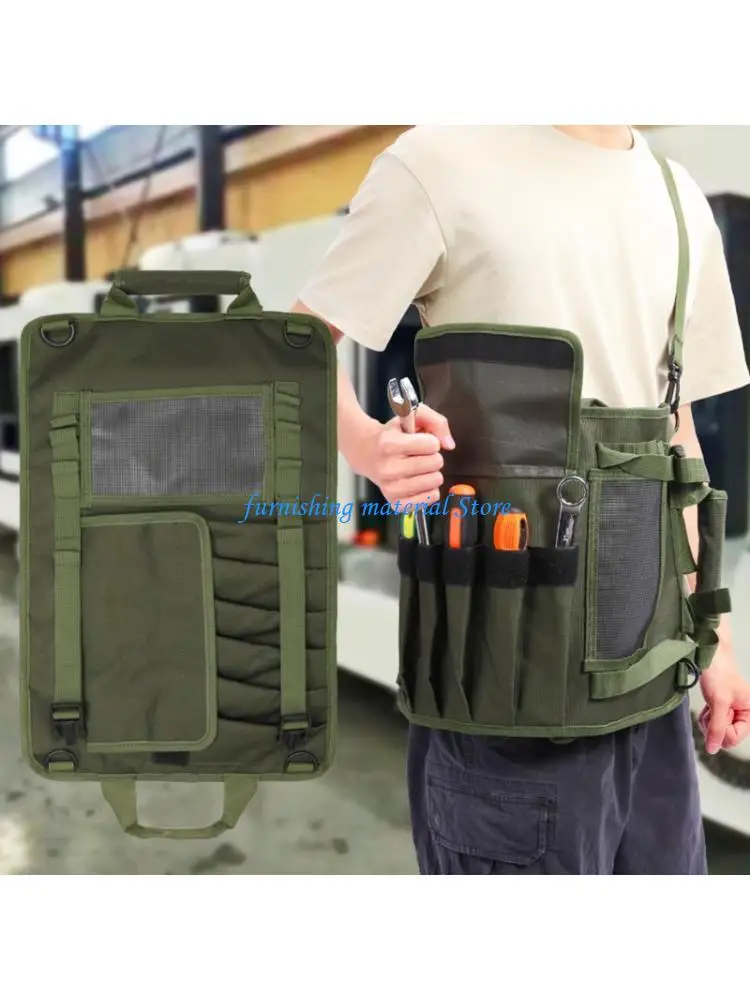 Y5GD MultiPocket Electrician Hardware Storage Bag With Reinforced Base Tool Holder