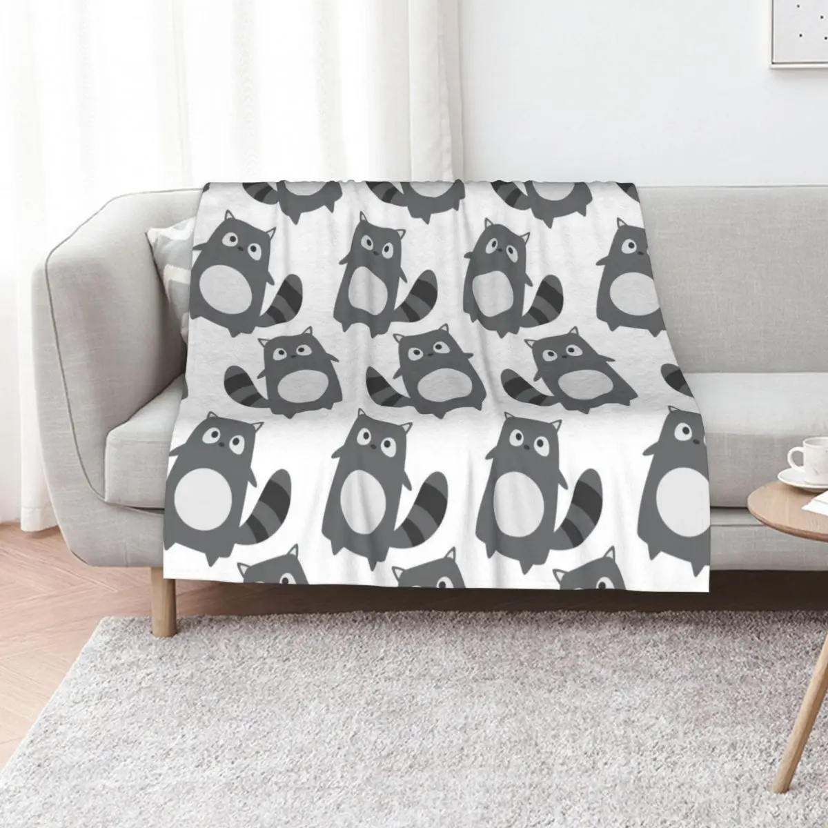 

Racoon Throw Blanket Winter beds Soft anime Thin Blankets