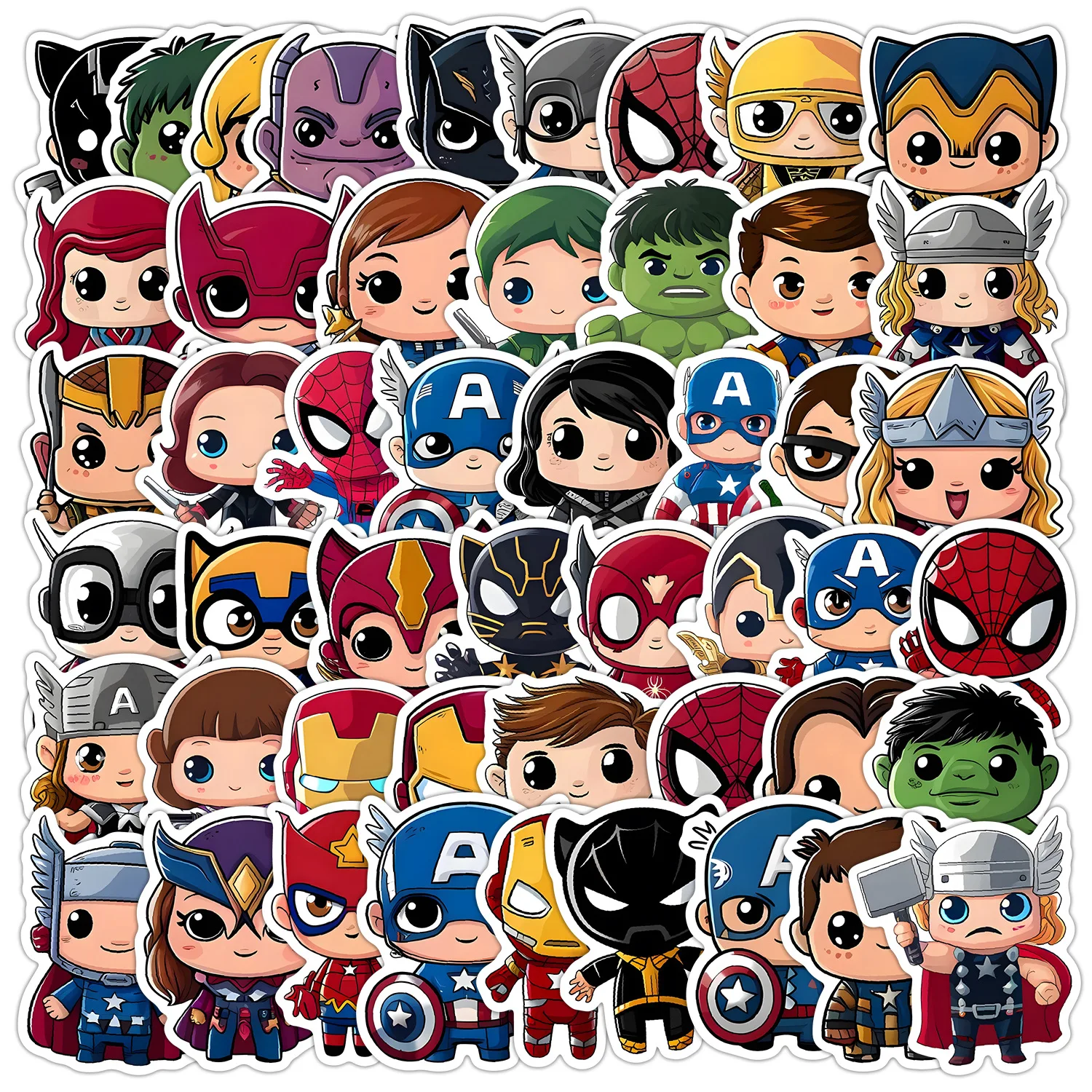 50 Stück Disney Marvel Vintage The Avengers Super Hero Anime Aufkleber Cartoon Aufkleber Laptop Auto Motorrad Lustige Aufkleber