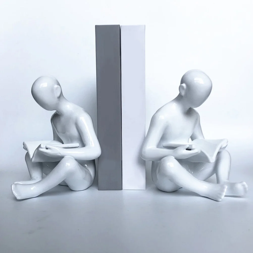 Decorative Bookend Resin Artware Household Bookshelf Adornment Desktop Organizer Modern Book End Scratch Protection Home Office