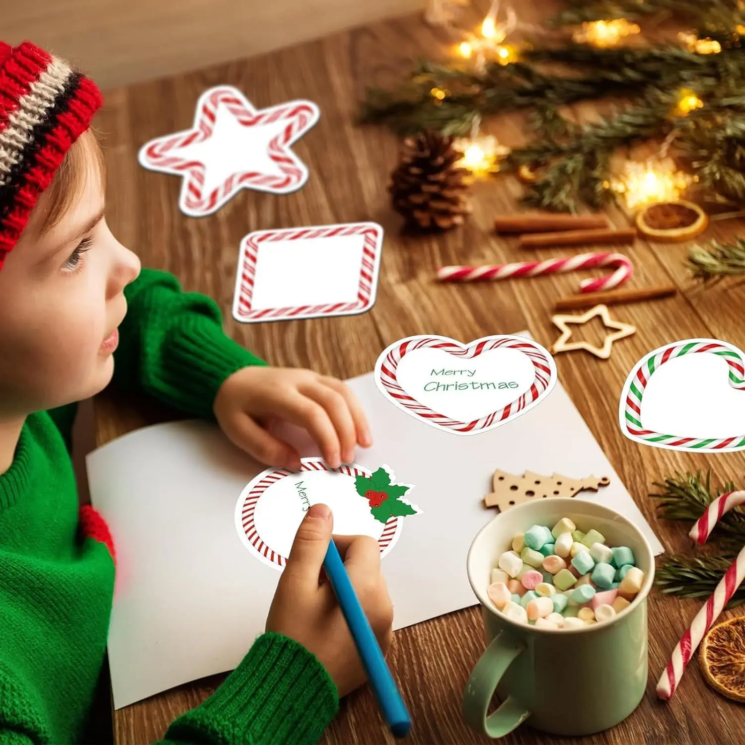 

Scrapbook Supplies Christmas Candy Cane Memo Pads Hand Account Mini Notebooks Themed Notepads Office