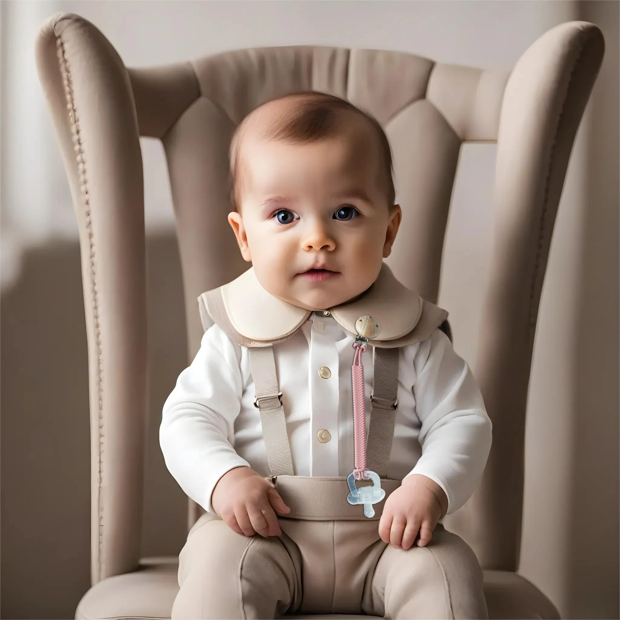 Baby Schnuller Beißring Anti Drop Kette Seil Lebensmittelqualität Silikon Ein Schnullerkette Anhänger – Detail 1