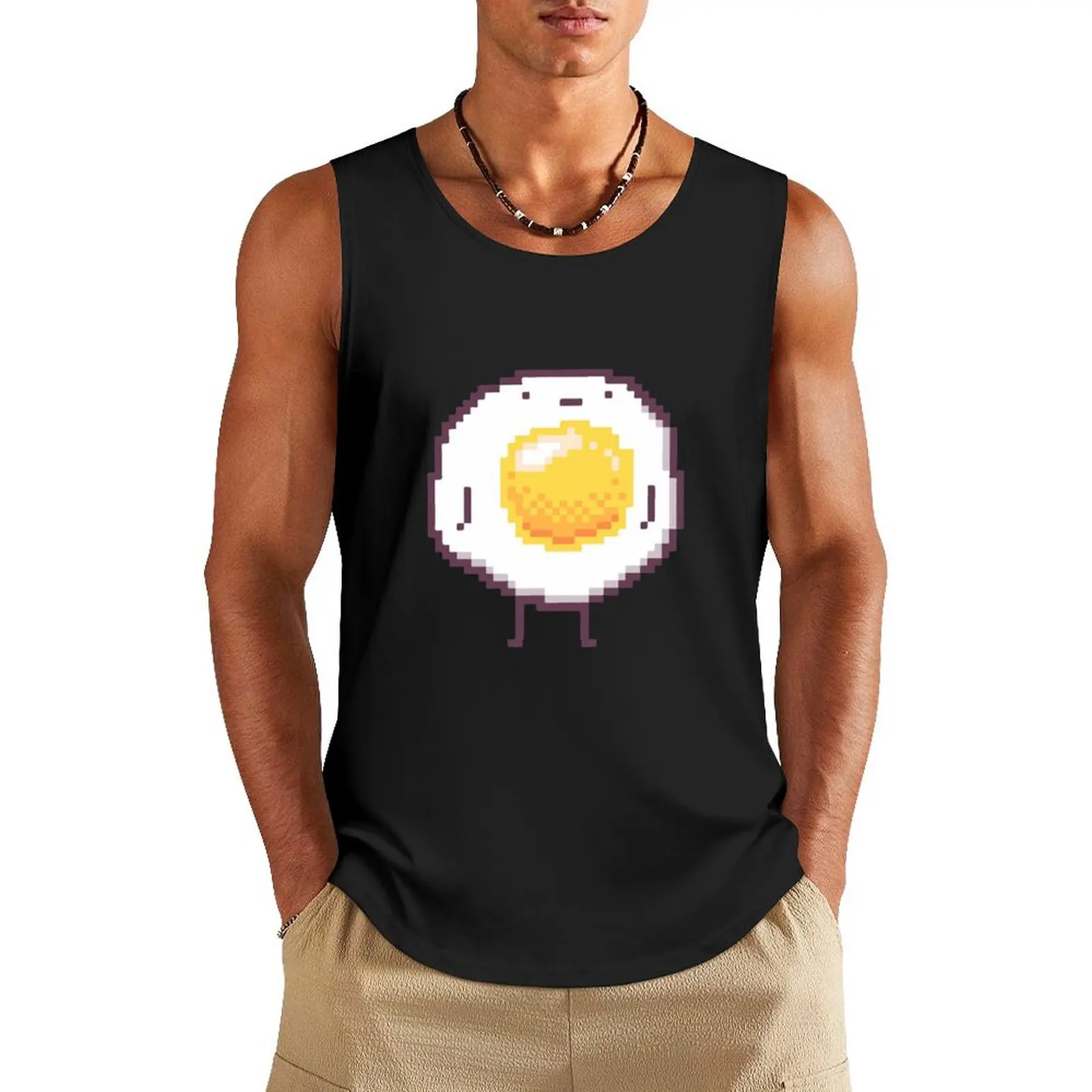 Standing Egg Pixel Tank Top sleeveless gym shirt man fitness gym training accessories t-shirts for men