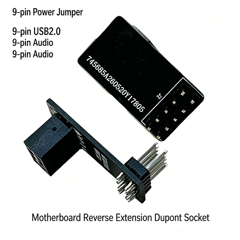 reverse extension interface motherboard 2.54mm 9pin10pin FPANEL 9P USB9 pin HD AUDIO USB graphics card pressure-proof adapter