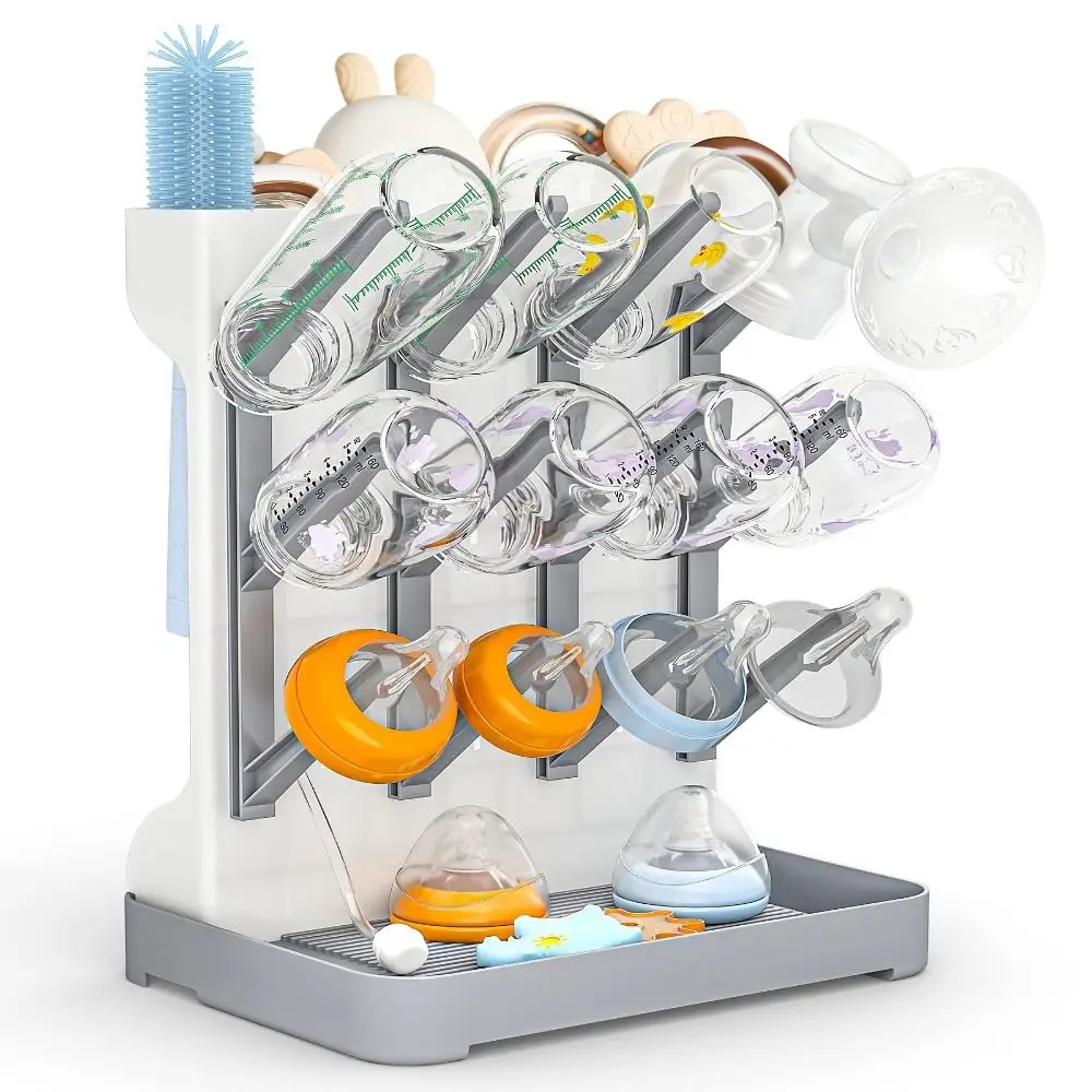 

Vertical Baby Bottle Drying Rack Space Saving Large Drying and Draining Stand Multi Tiered Storage Holder Organizer Kitchen
