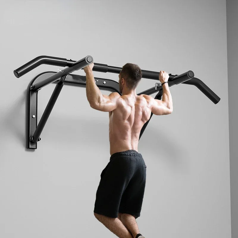 Single-pole family fitness equipment suitable punching pull-ups on wall fixing on the indoor wall horizontal bar