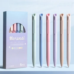 6Pcs Color Gel Pen 0.5mm for Morandi Colors Ballpoint Pens Student Office Diary Writing Pens School Stationery Art Drawing Pen