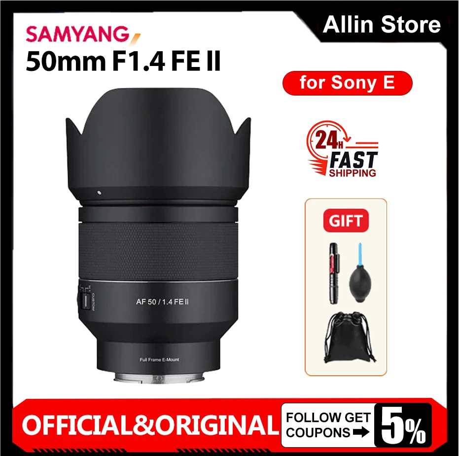 Samyang AF 50mm f/1.4 FE II Full Frame Lente to Scenery Starry Sky Night Auto Focus Camera Lens Motor View for SONY E Mount