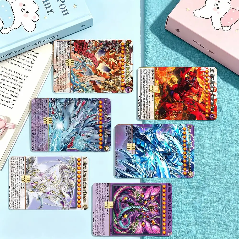Y-Yu-Gi-Oh Victory Dragon Credit Card HD Stickers Game Card Decal Small Chip Waterproof Sticker Gift