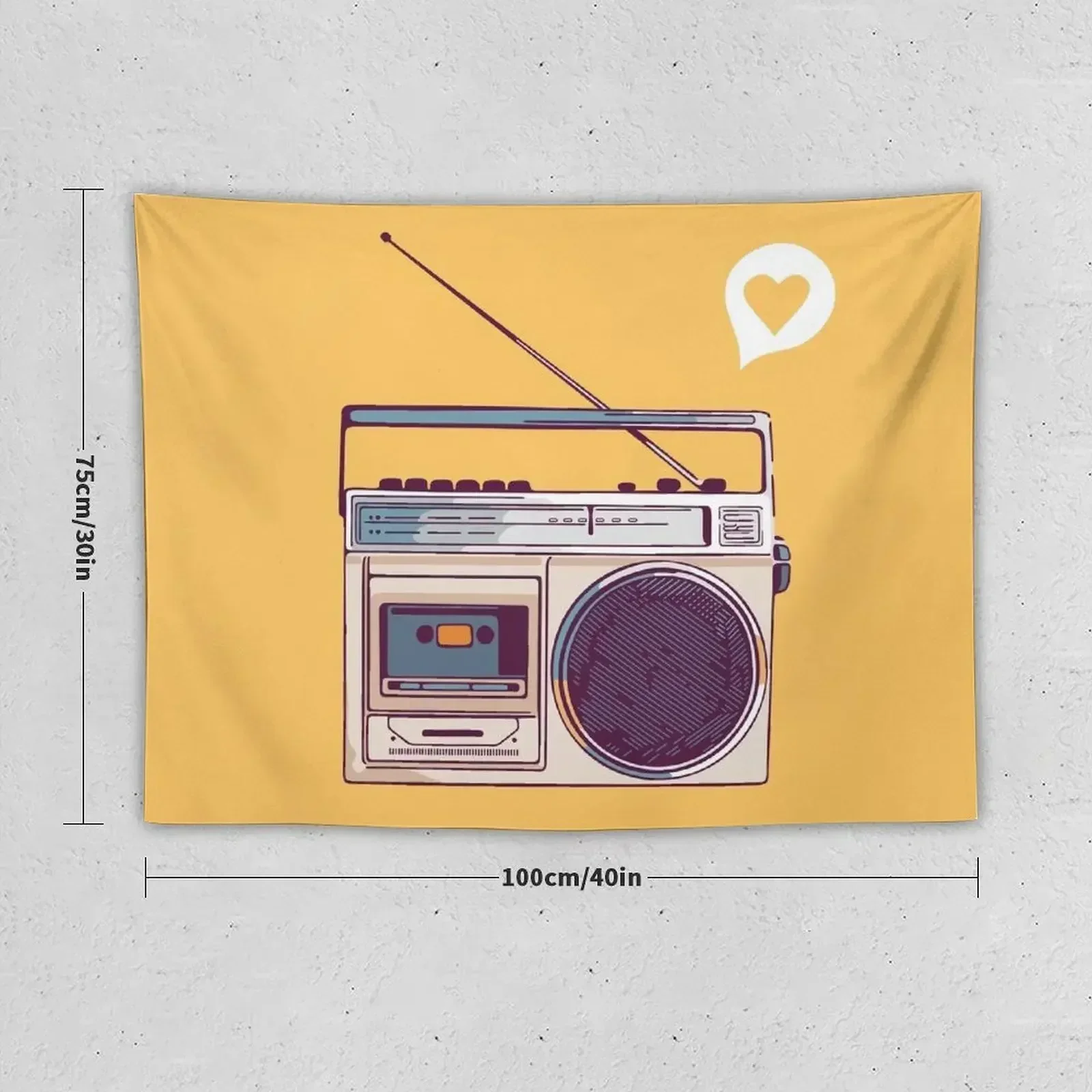 Retro Radio Boombox Tapestry Room Decoration Korean Style Room Decor Cute Tapestry