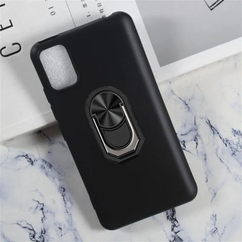 Magnet Telefon Fall Für Itel A17 ItelA17 EINE 17 5 "2021 Stoßfest Weiche TPU Silikon Abdeckung Mit Ring Halter