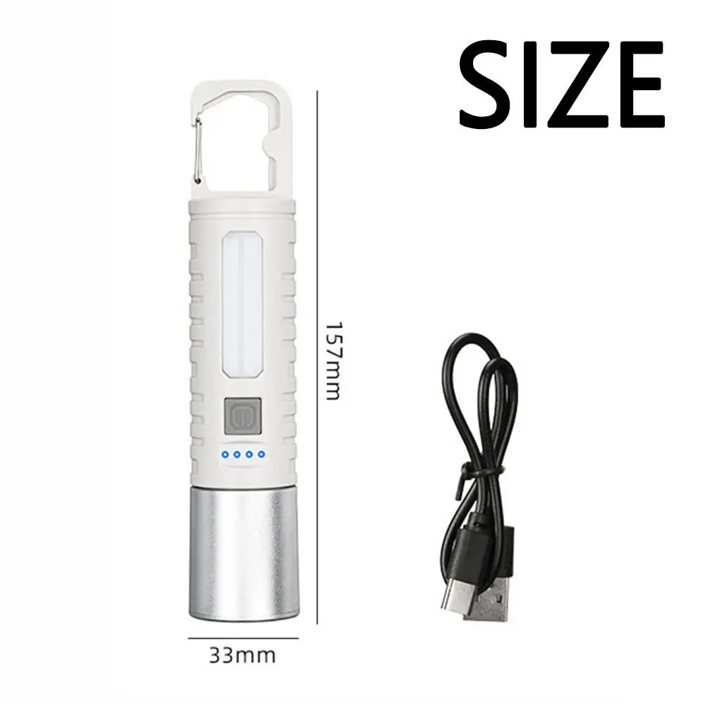 휴대용 XPE COB 손전등 다중 조명 모드, 고휘도 포켓 캠핑 조명, 방수 밝은 키체인 LED 조명