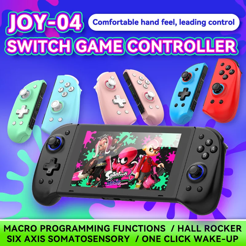

Беспроводной джойстик JOY-04 для игрового контроллера Switch, 6-осевой гироскоп, джойстик с двойной вибрацией, геймпад с TURBO, рождественский подарок