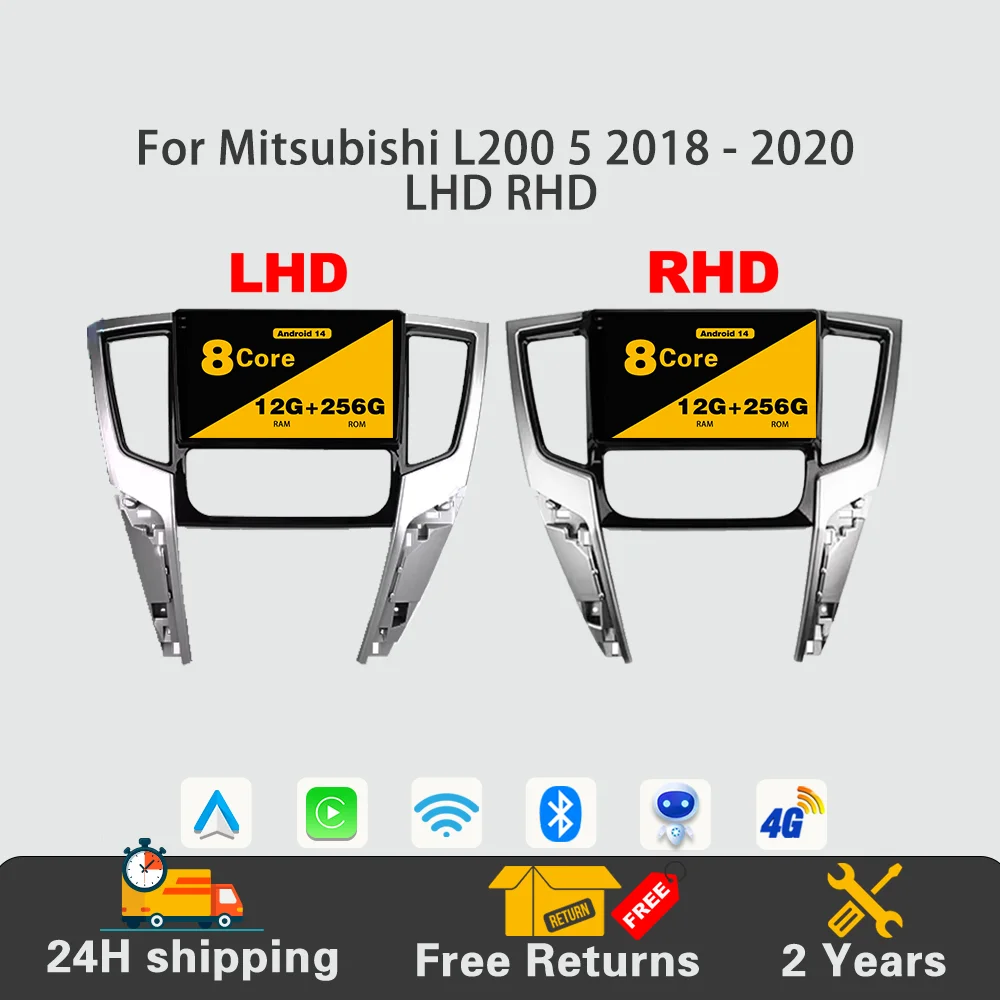 

Android 14 Car Video Player Multimedia Auto Navigation Carplay QLED Screen 4G No DVD For Mitsubishi L200 5 2018 - 2020 LHD RHD