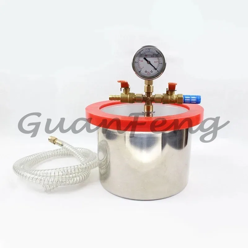 3L vacuum degassing chamber, stainless steel vacuum defoamer, container with a diameter of 20CM and a wall thickness of 12MM