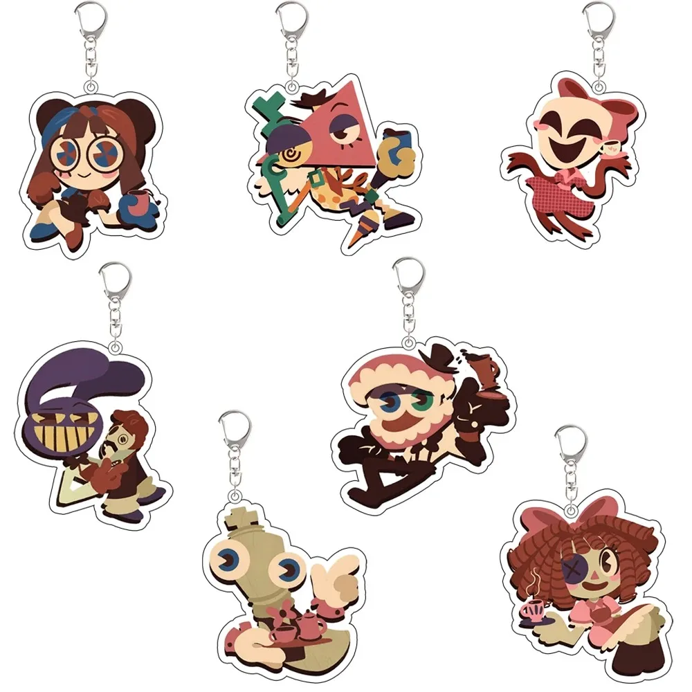 For TADC Pomni Jax Caine Kinger Zooble Gangle Ragatha Anime Peripheral Acrylic KeyChain Creativity Backpack Accessories Gift