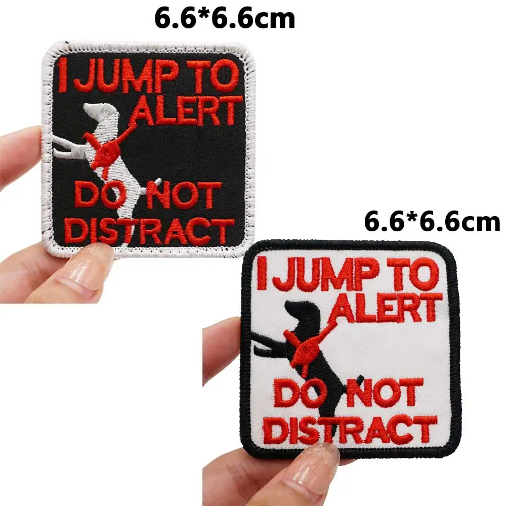 I jump to alert Tactical Embroidery Patches with Hook and Loop Backing for Backpacks Clothing military Accessories