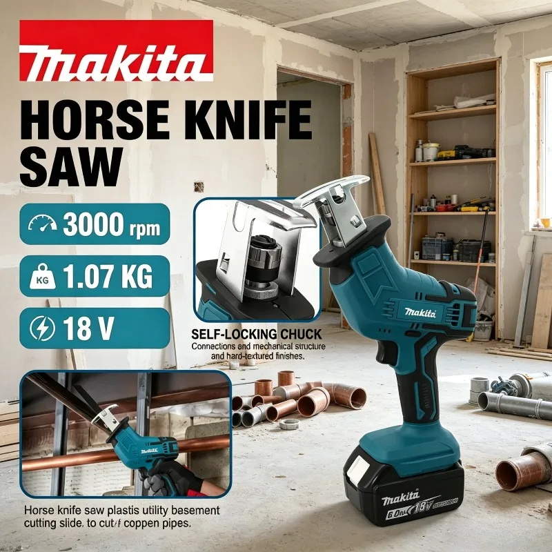 

Makita Power Tool Cordless Electric Saw Reciprocating Wood Metal Cutting Saw Battery Lithium Saw Saber Portable Makita