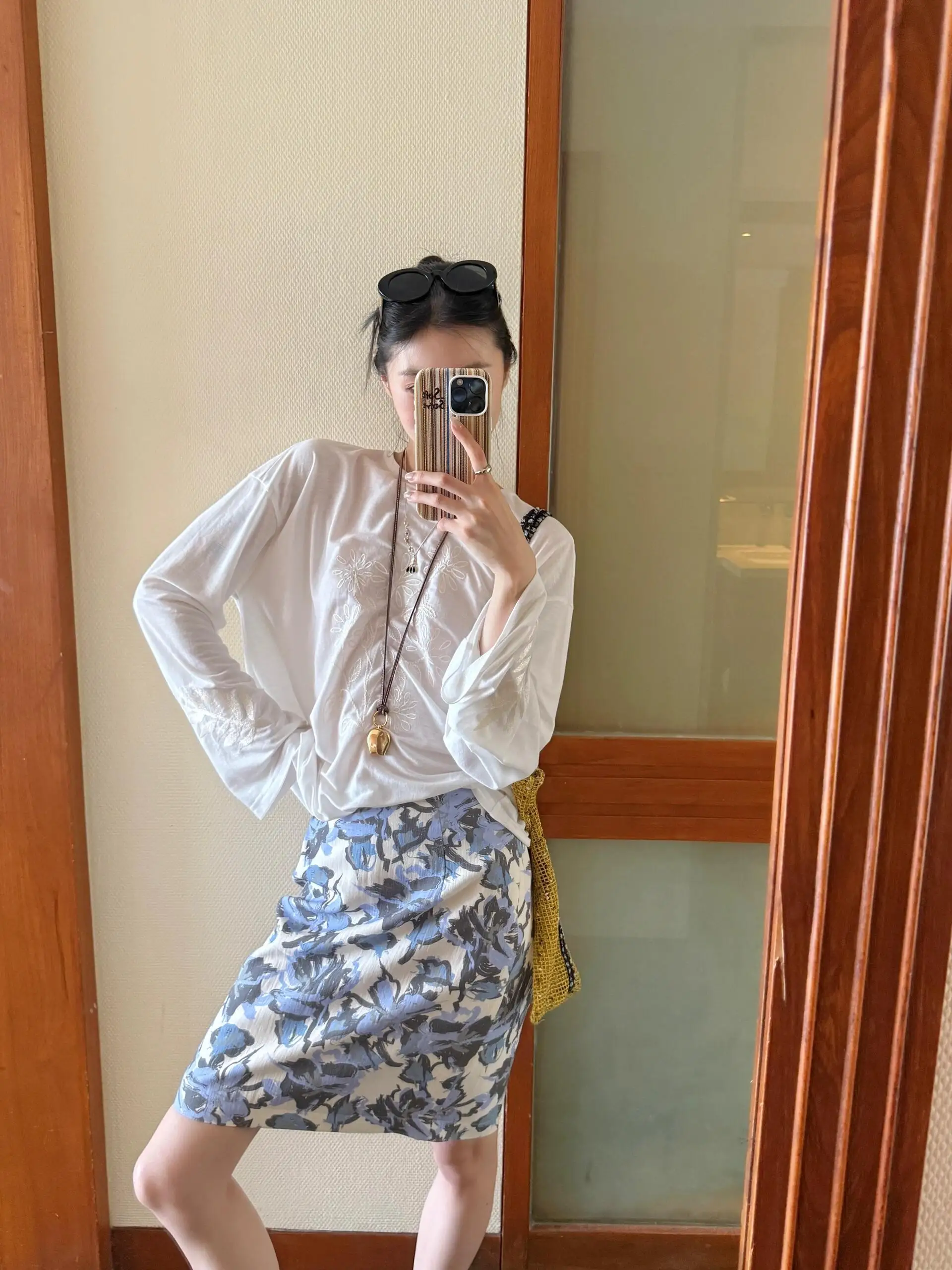 Retro Floral Print Half Skirt  - Midi Skirt Floral ulasan dan harga
